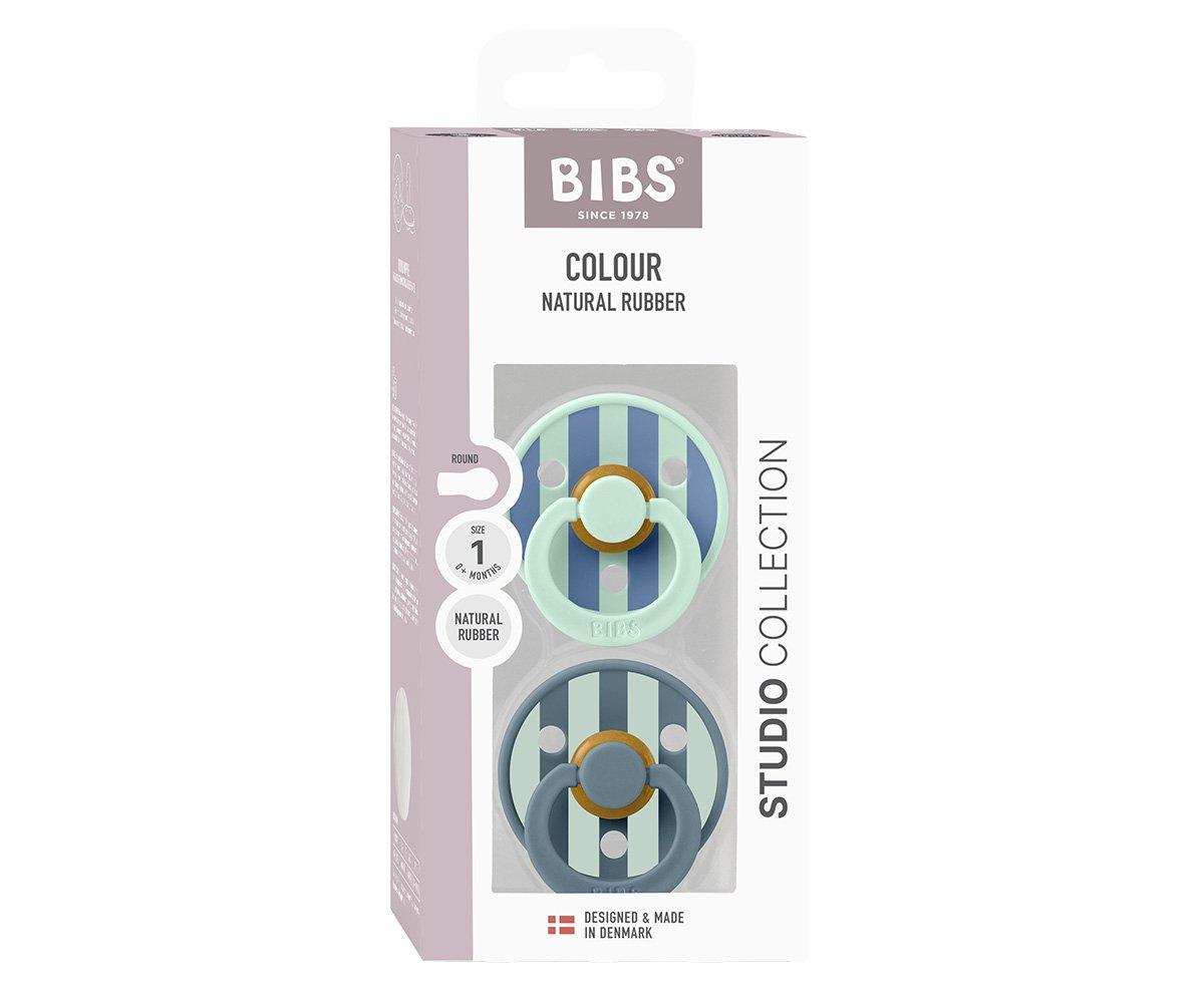 2 Chupetas BIBS Studio Colour Block Nordic Mint Petrol Mix