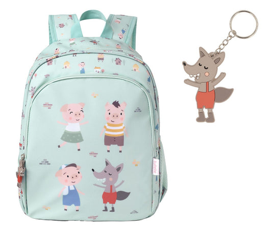 Mochila Escolar para ensino básico, pré-escolar ou 1º ciclo tutete three little pigs