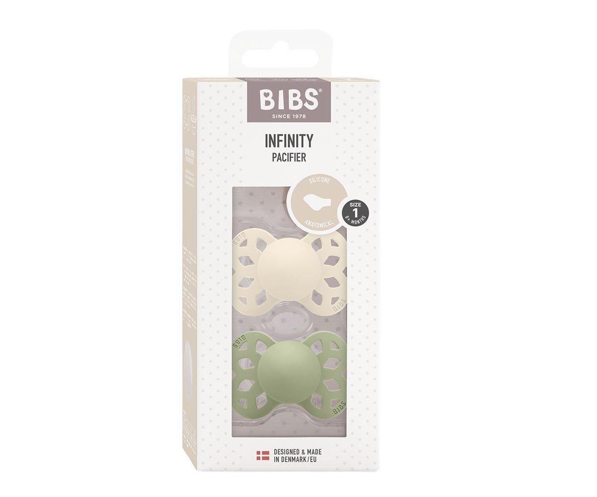 2 Chupetas BIBS Infinity Ivory/Sage