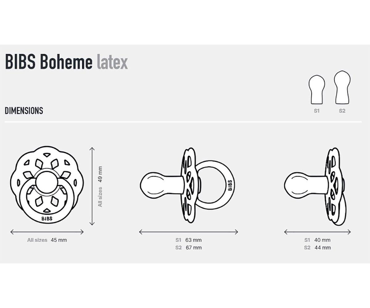 Chupetas BIBS Boheme Medidas