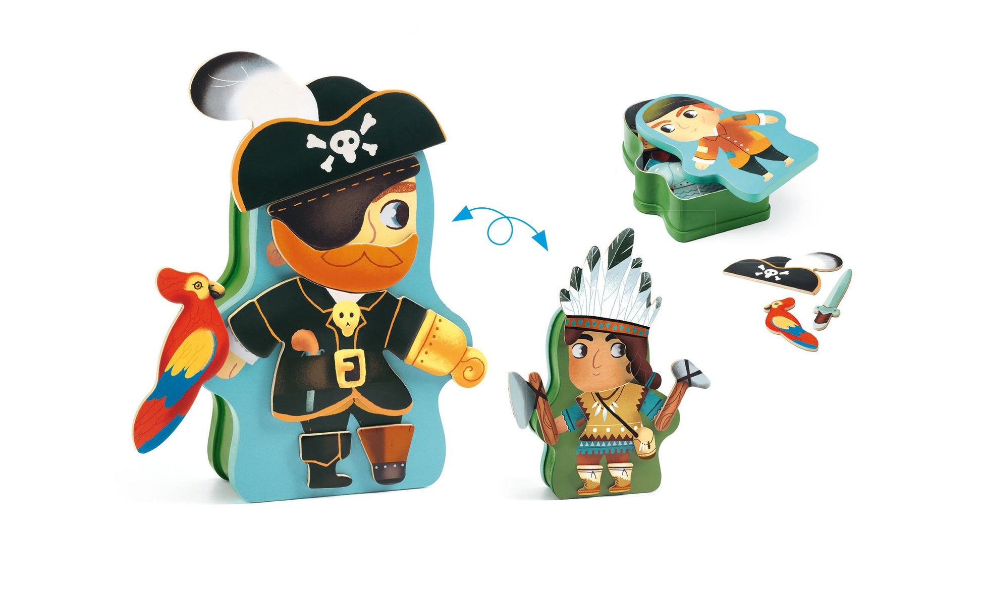 Jogo magnético Pirata e Indio Inzebox Aventuro Djeco