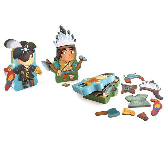 Jogo magnético Pirata e Indio Inzebox Aventuro Djeco